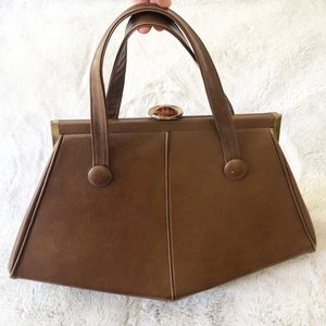 GARAY Vintage 1950s Brown Leather Structured Purse